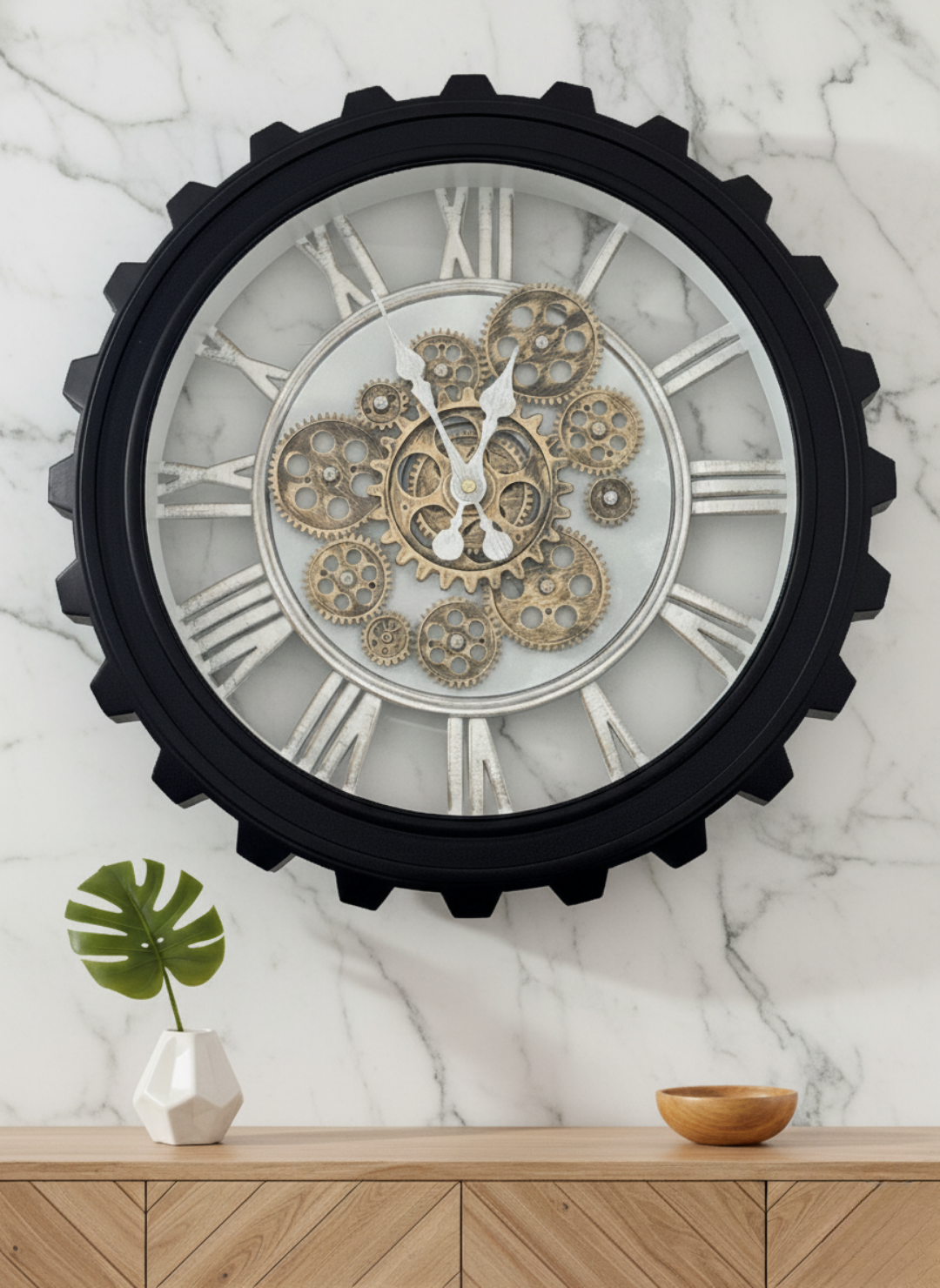 Wheel OF Time Designer Watches Wall Clock For Living Room With Moving Gear Mechanism Buy Wall Clock Online