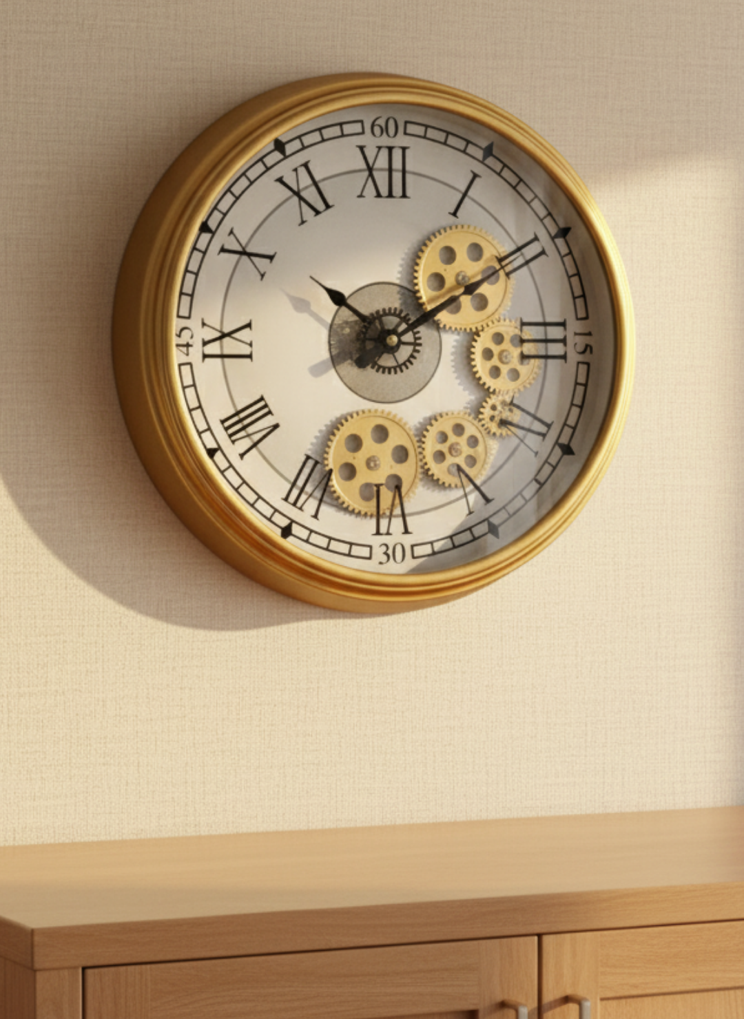 The Chrono Verse Luxury Designer Wall Clock For Living Room With Moving Gear Mechanism Buy Wall Clock Online