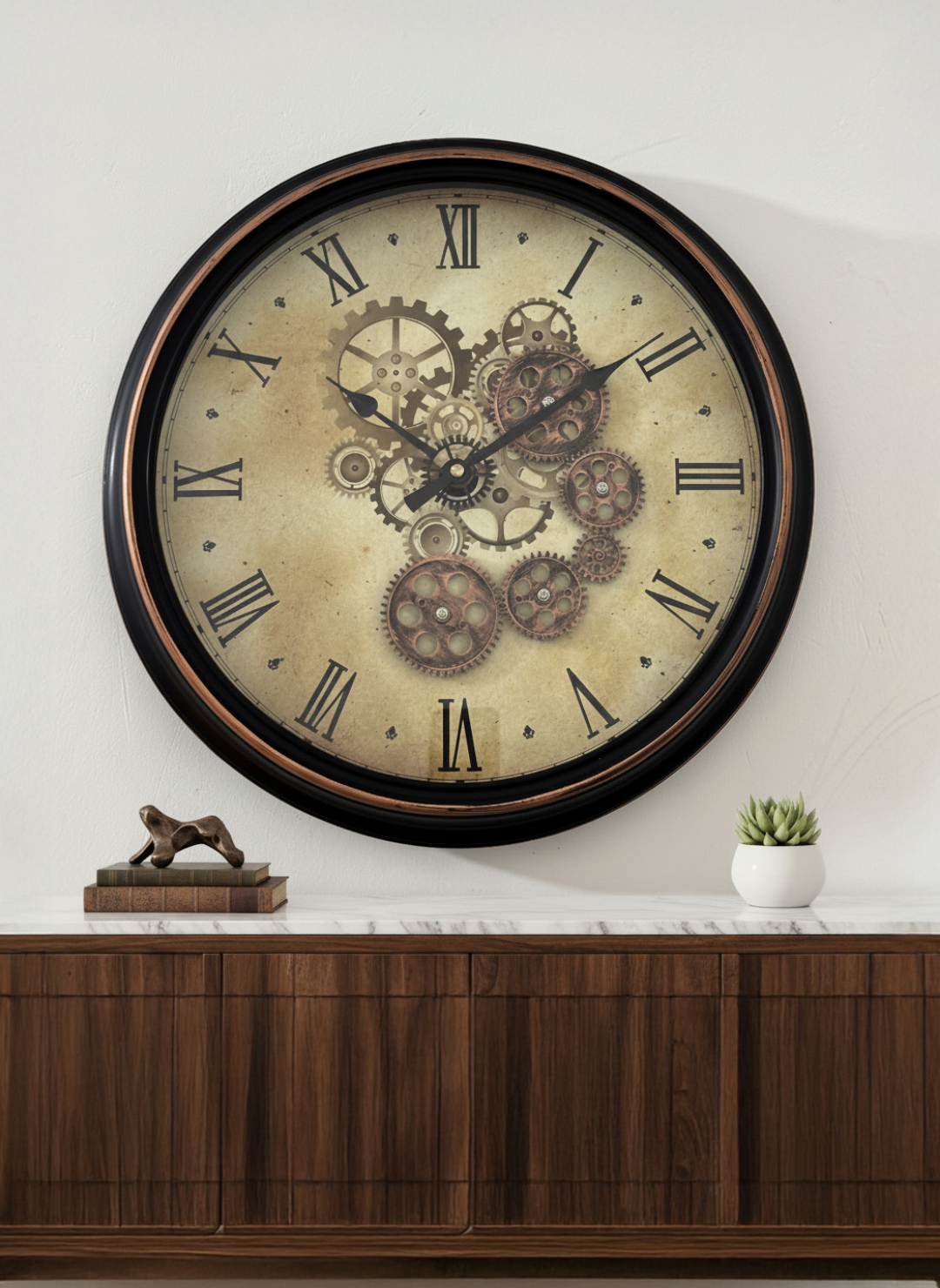 The Luxe of Europe Antique Luxury Designer Wall Clock With Moving Gear Mechanism Buy Wall Clock Online