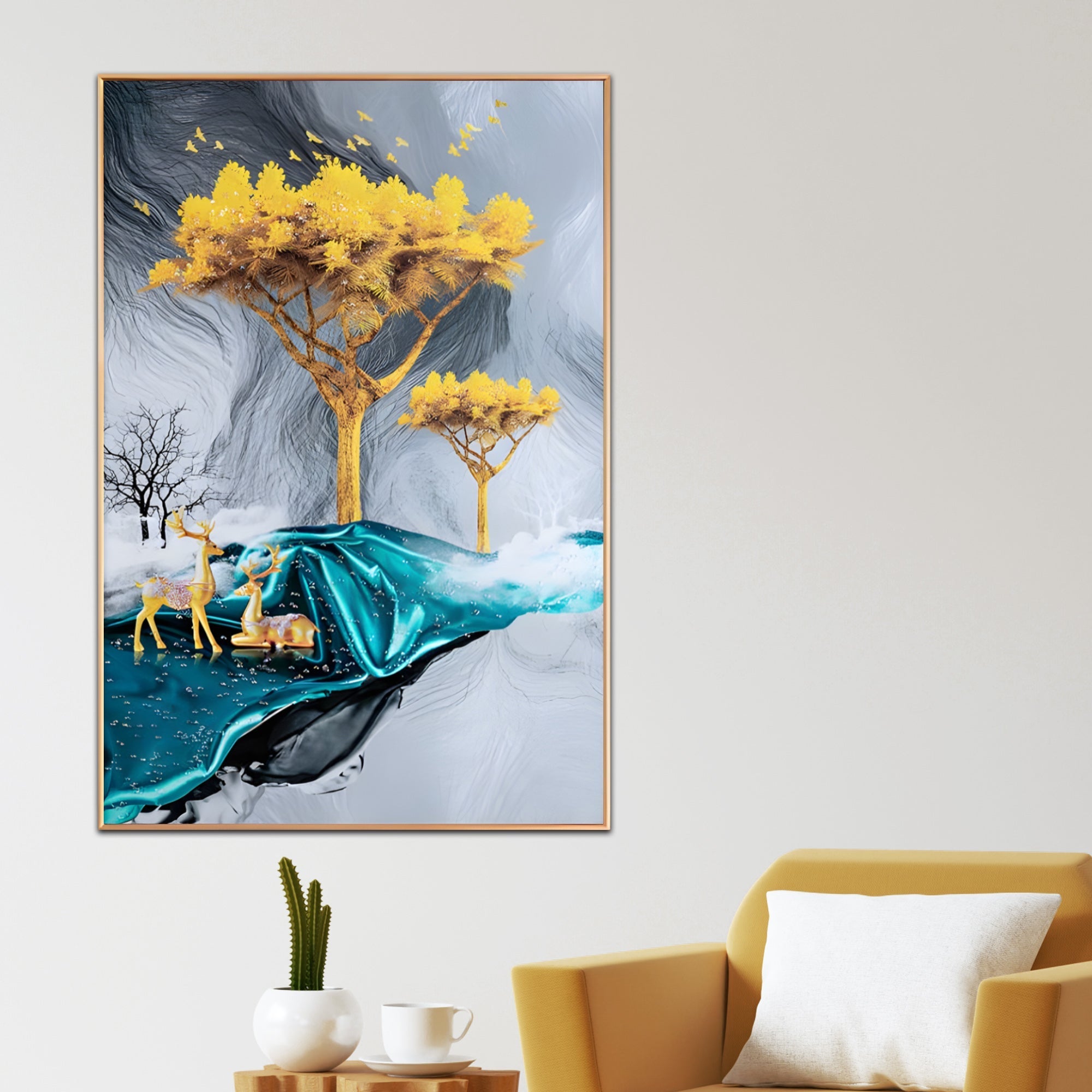 Golden Harmony – Crystal Glass Painting