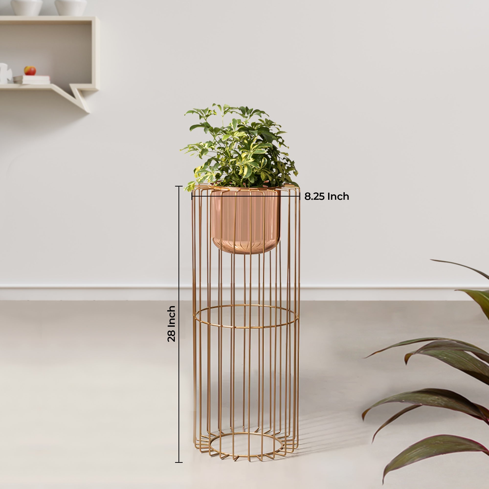 Botanic Couture Gold Stand & Rose Gold Pot - Medium Size Planter