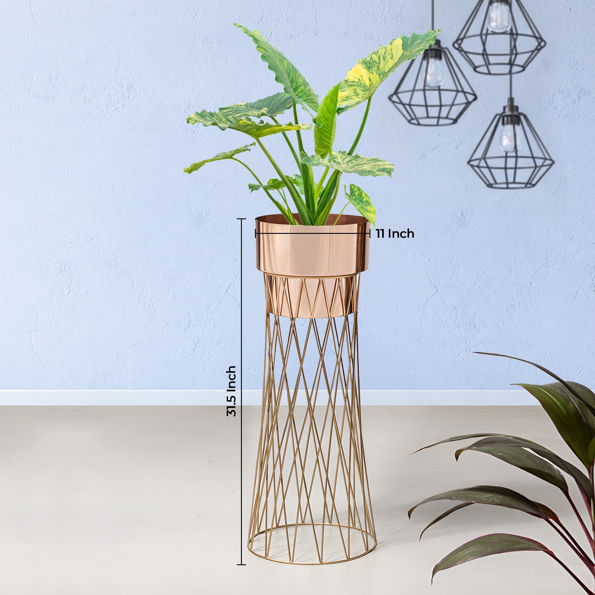 Zen Botanics Gold Stand & Rose Gold Pot - Large Size Planter