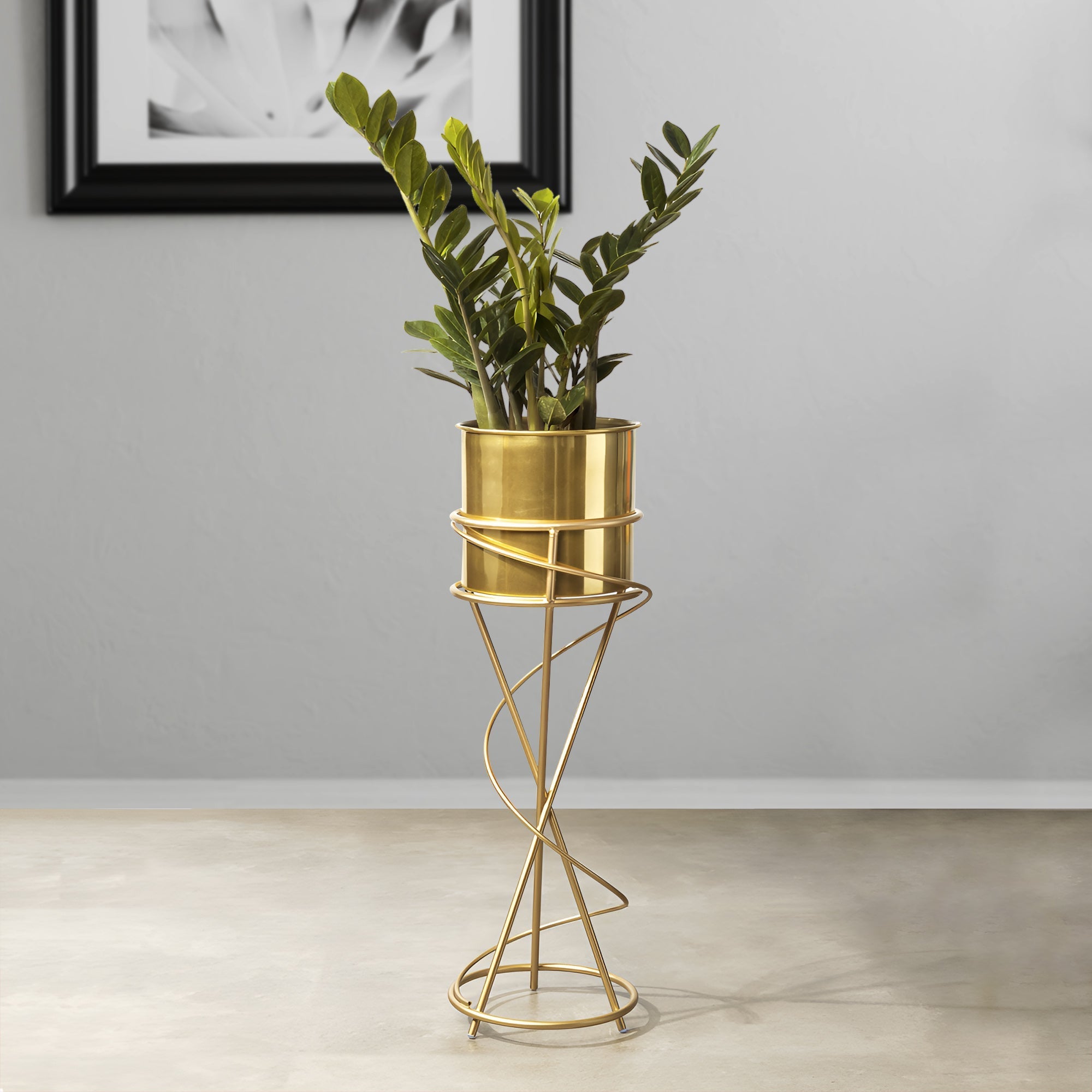 On Trend Abstract Golden Finish - Medium Size Planter