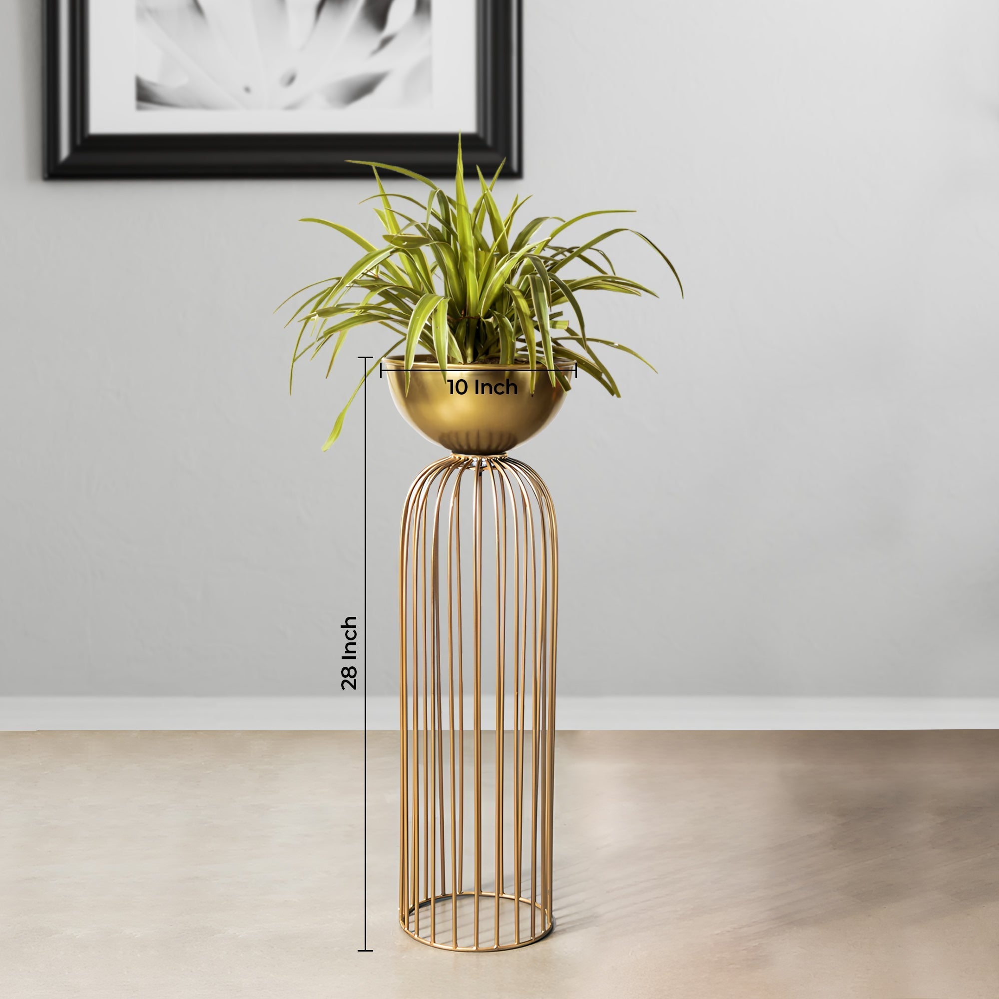 Urban Zen Golden Finish - Medium Size Planter