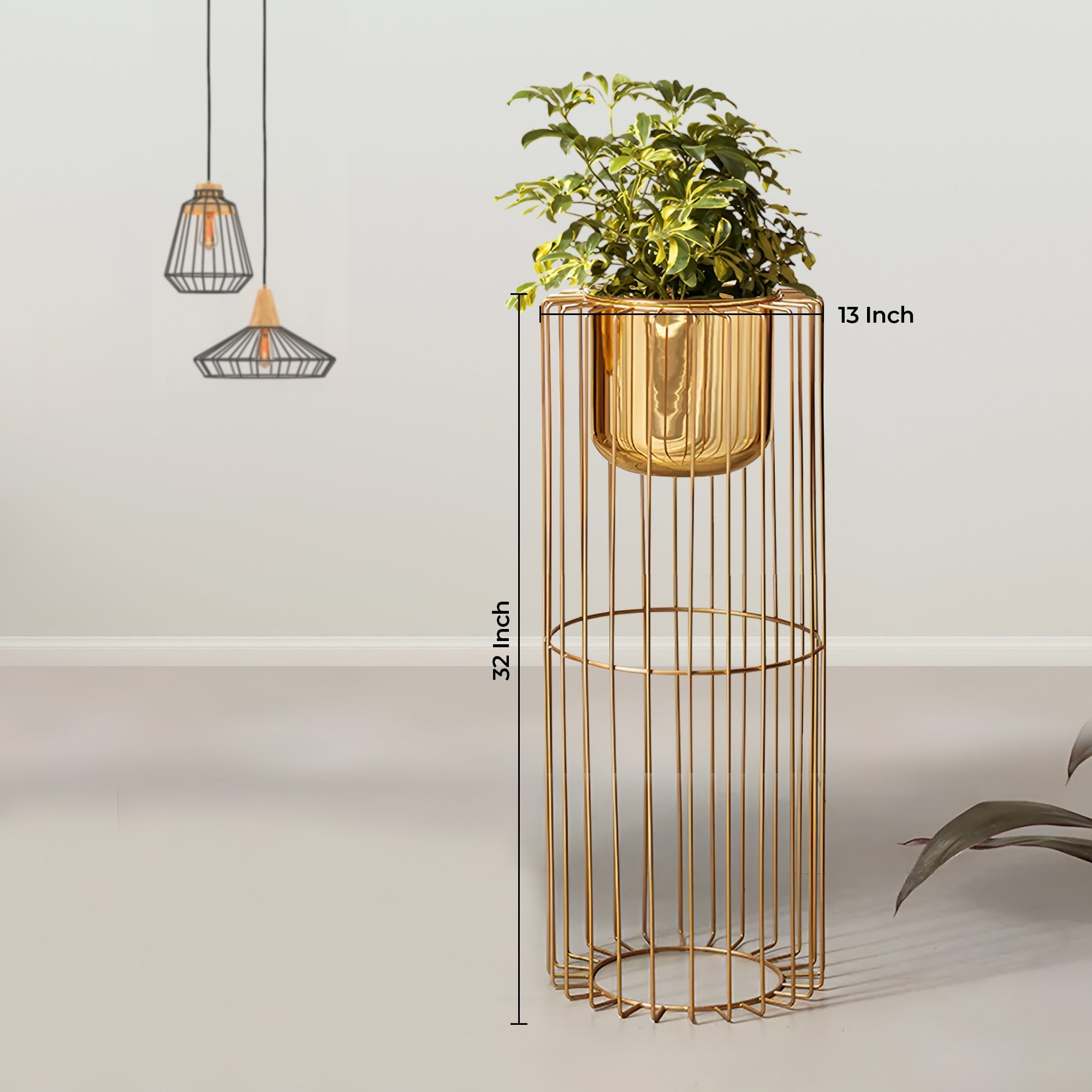 Botanic Couture Golden Finish - Large Size Planter