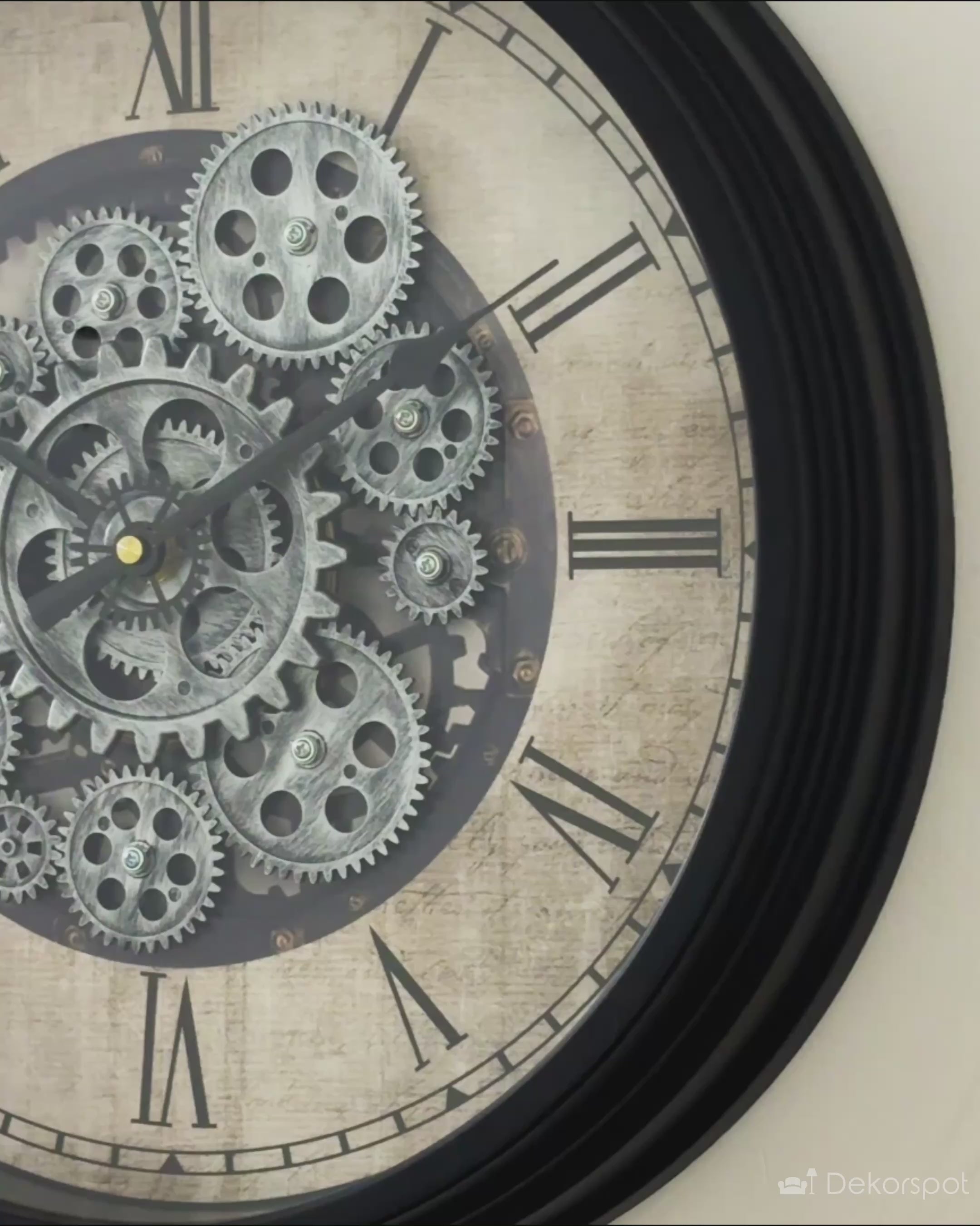 The Elegant Time Luxury Designer Wall Clock For Living Room With Moving Gear Mechanism Buy Wall Clock Online