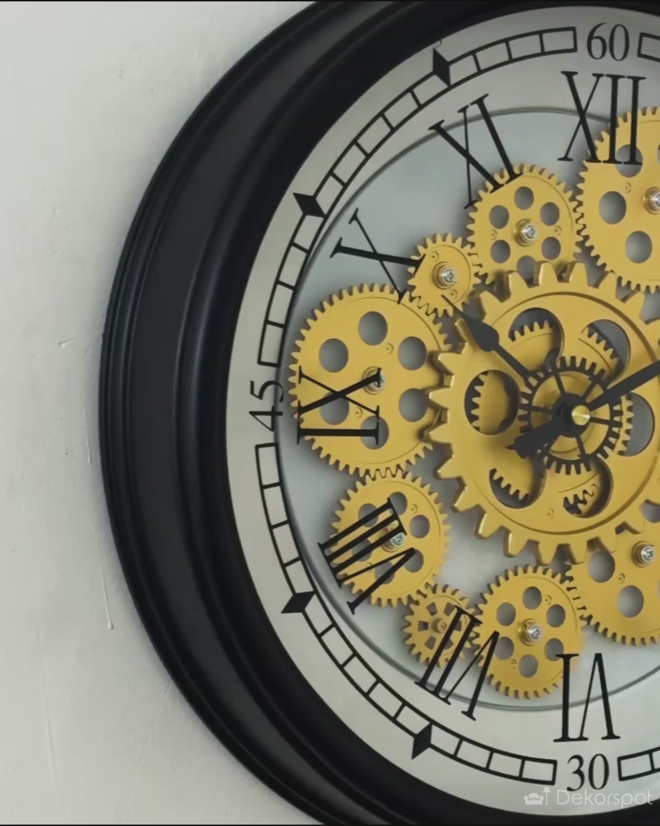 Modern Elite Luxury Designer Wall Clock For Living Room With Moving Gear Mechanism Buy Wall Clock Online