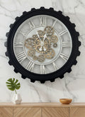 Black Cogwheel Decorative Moving Gear Wall Clock