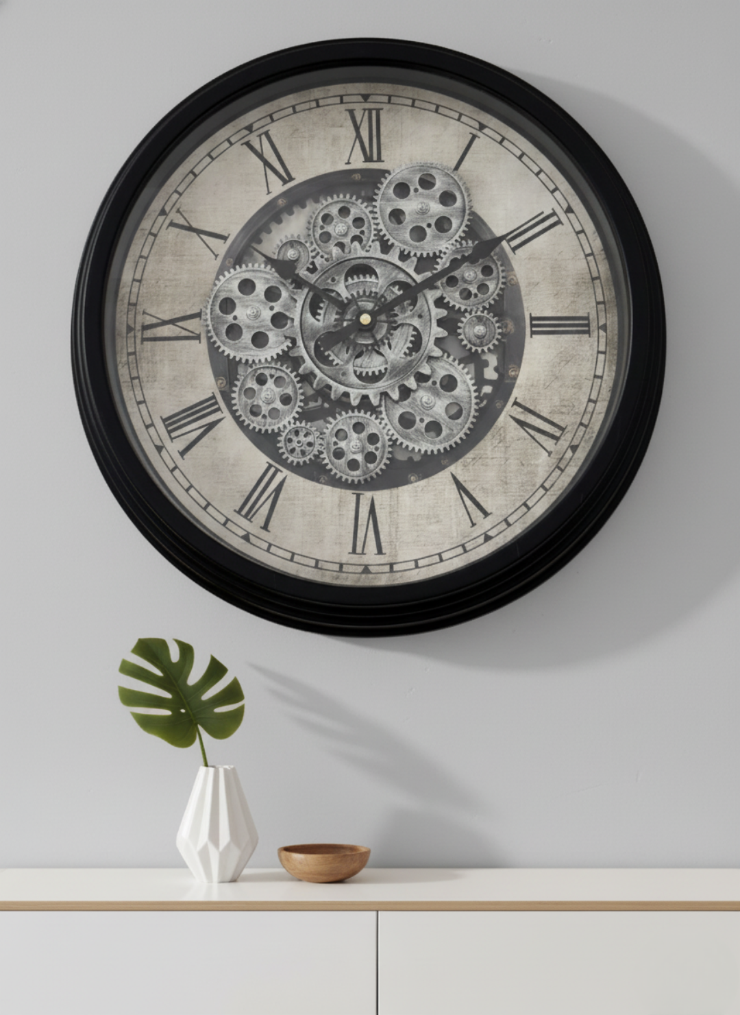The Elegant Time Luxury Designer Wall Clock For Living Room With Moving Gear Mechanism Buy Wall Clock Online