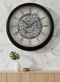 Modern Industrial Moving Gear Wall Clock