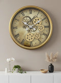 Royal Gold Moving Gear Wall Clock