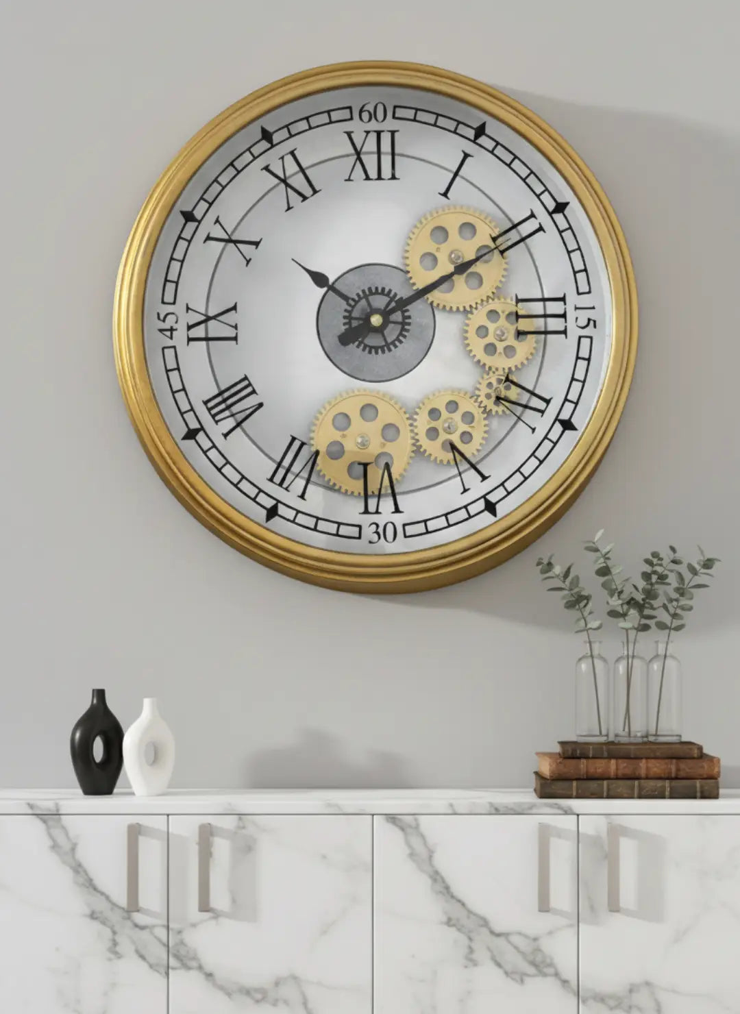 Premium Roman Moving Gear Clock