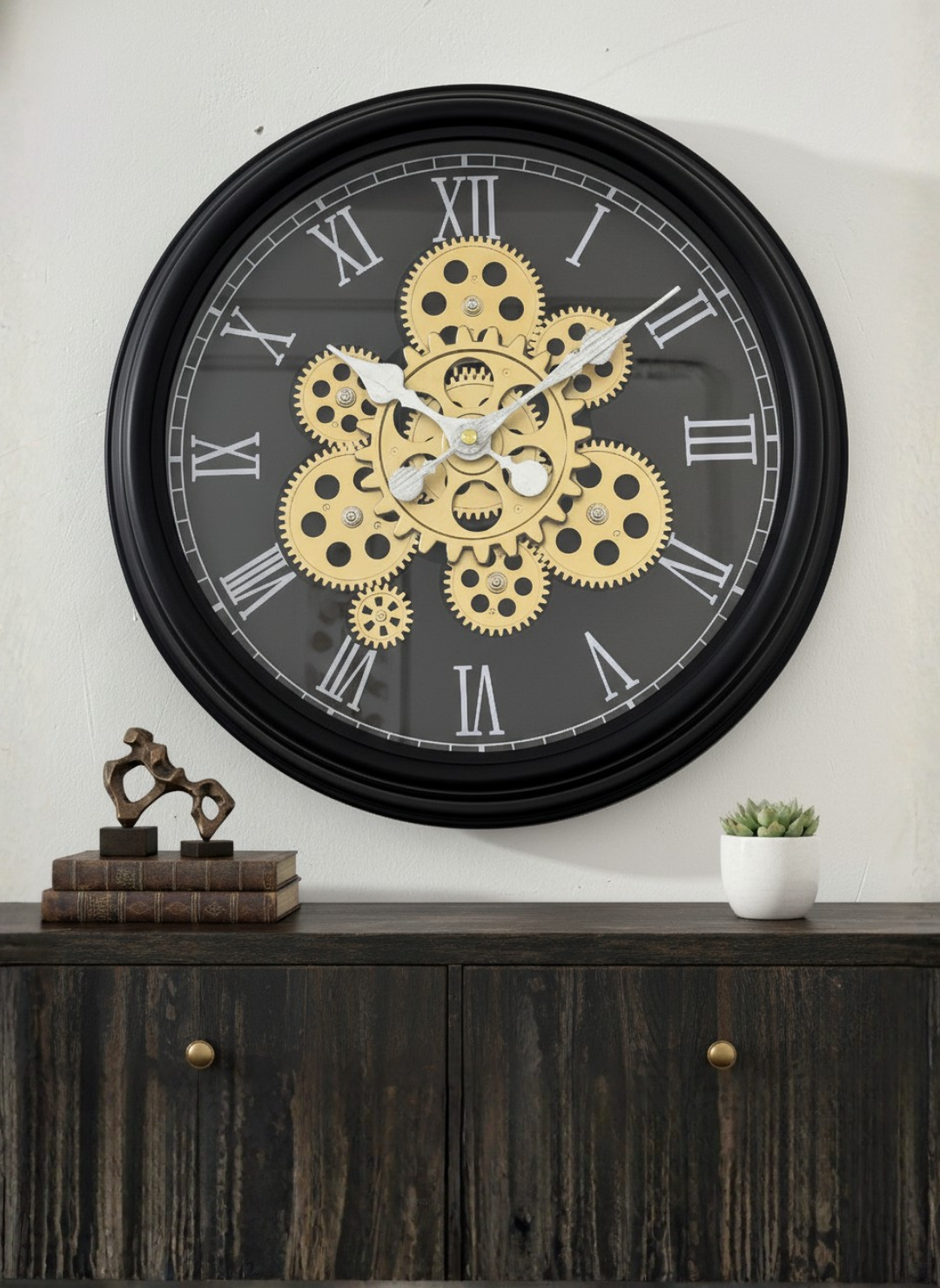 Celestial Motion Designer Watches Wall Clock For Living Room With Moving Gear Mechanism Buy Wall Clock Online