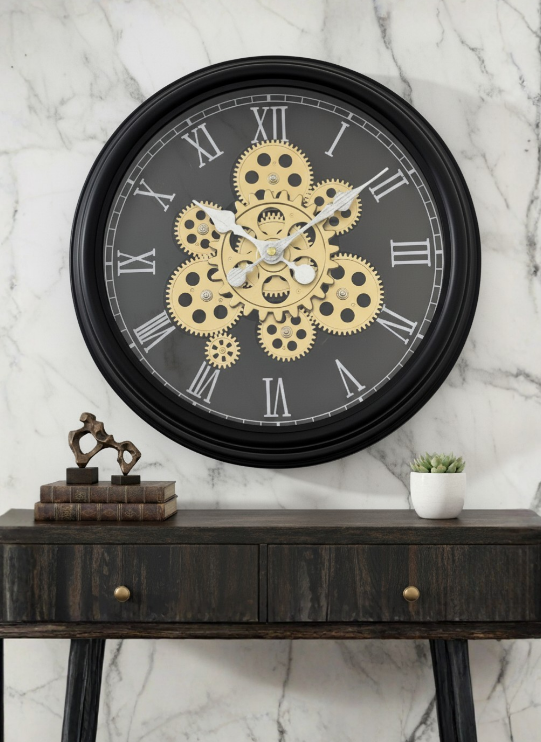 Celestial Motion Designer Watches Wall Clock For Living Room With Moving Gear Mechanism Buy Wall Clock Online