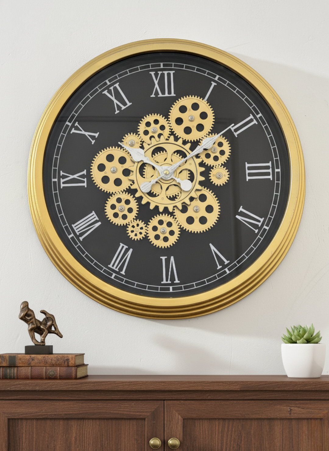 Enchanted Motion Luxury Designer Watches Wall Clock For Living Room With Moving Gear Mechanism Buy Wall Clock Online