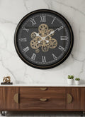 Luxury Matte Black Moving Gear Clock