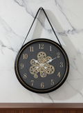 The Vortex Time Luxury Antique Wall clocks for the Home With Moving Gear Mechanism Buy Wall Clock Online - (Leather Belt)