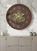 Luxury Brown Moving Gear Clock