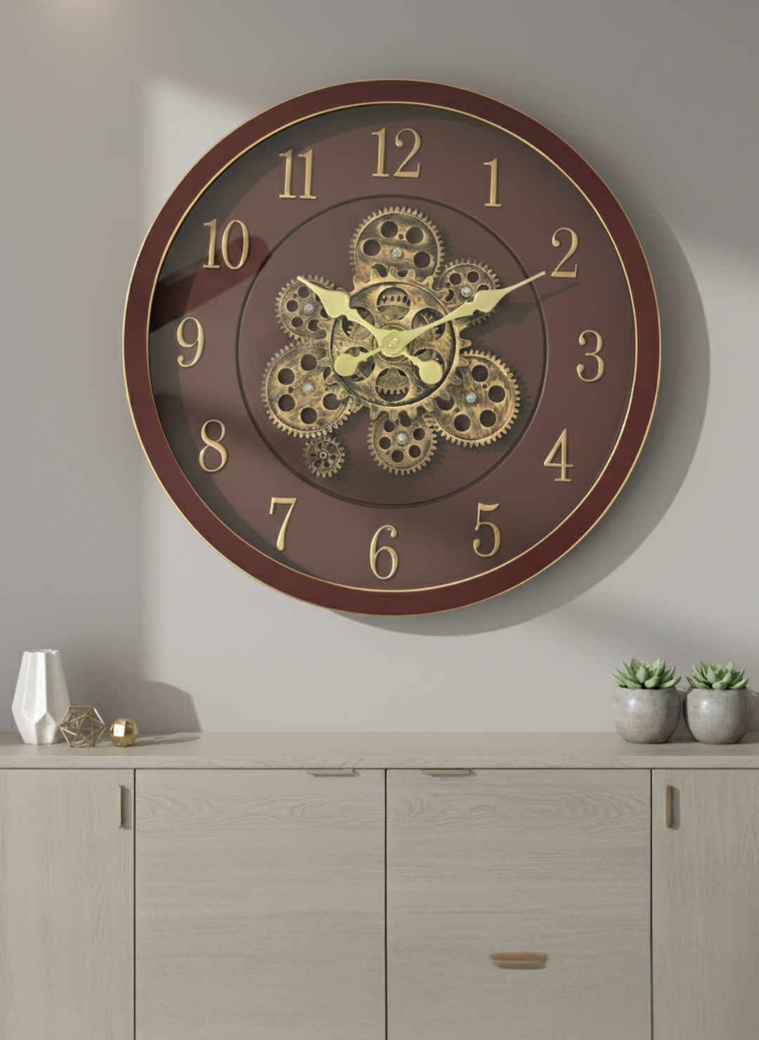 The Classic Chrono Luxury Designer Wall Clock With Moving Gear Mechanism Buy Wall Clock Online