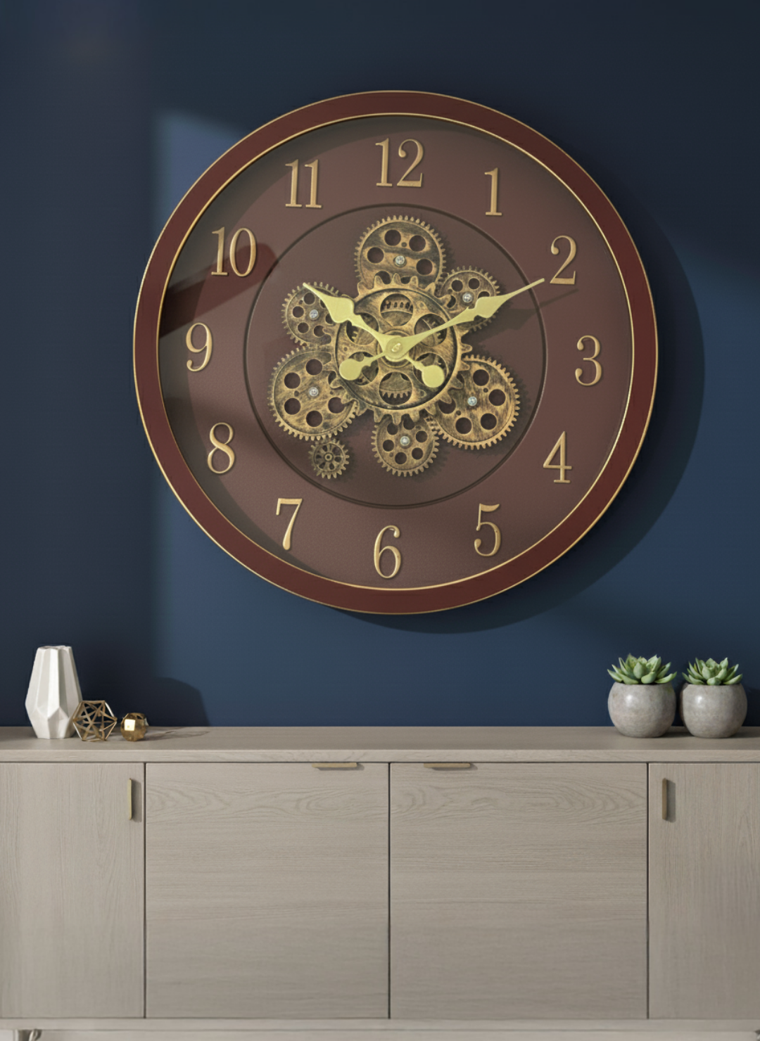 The Classic Chrono Luxury Designer Wall Clock With Moving Gear Mechanism Buy Wall Clock Online