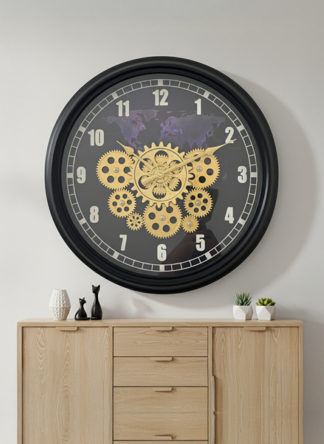 The Globe of Time Luxury Designer Wall Clock With Moving Gear Mechanism Buy Wall Clock Online