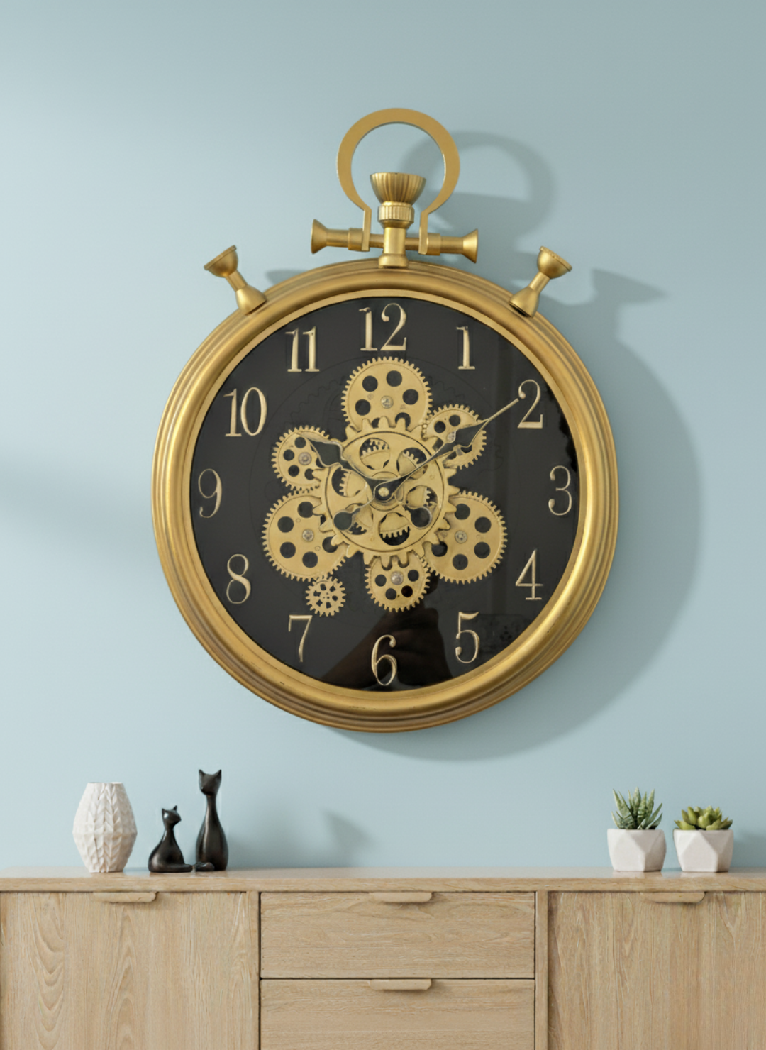 The Captain’s Timepiece Luxury Designer Wall Clock With Moving Gear Mechanism Buy Wall Clock Online