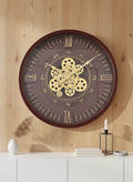 Luxury Roman Numeral Moving Gear Wall Clock
