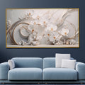 Floral Petals in Ice Framed Crystal Glass Painting
