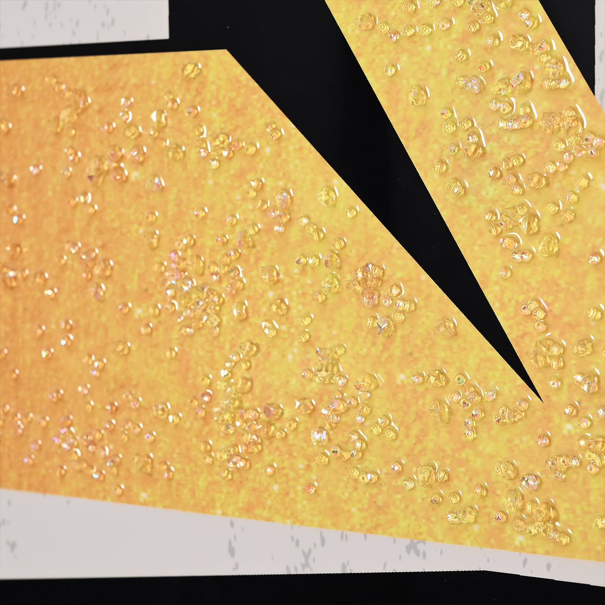 Modern Gold Bold Geometric Crystal Glass Painting (Set of 3)