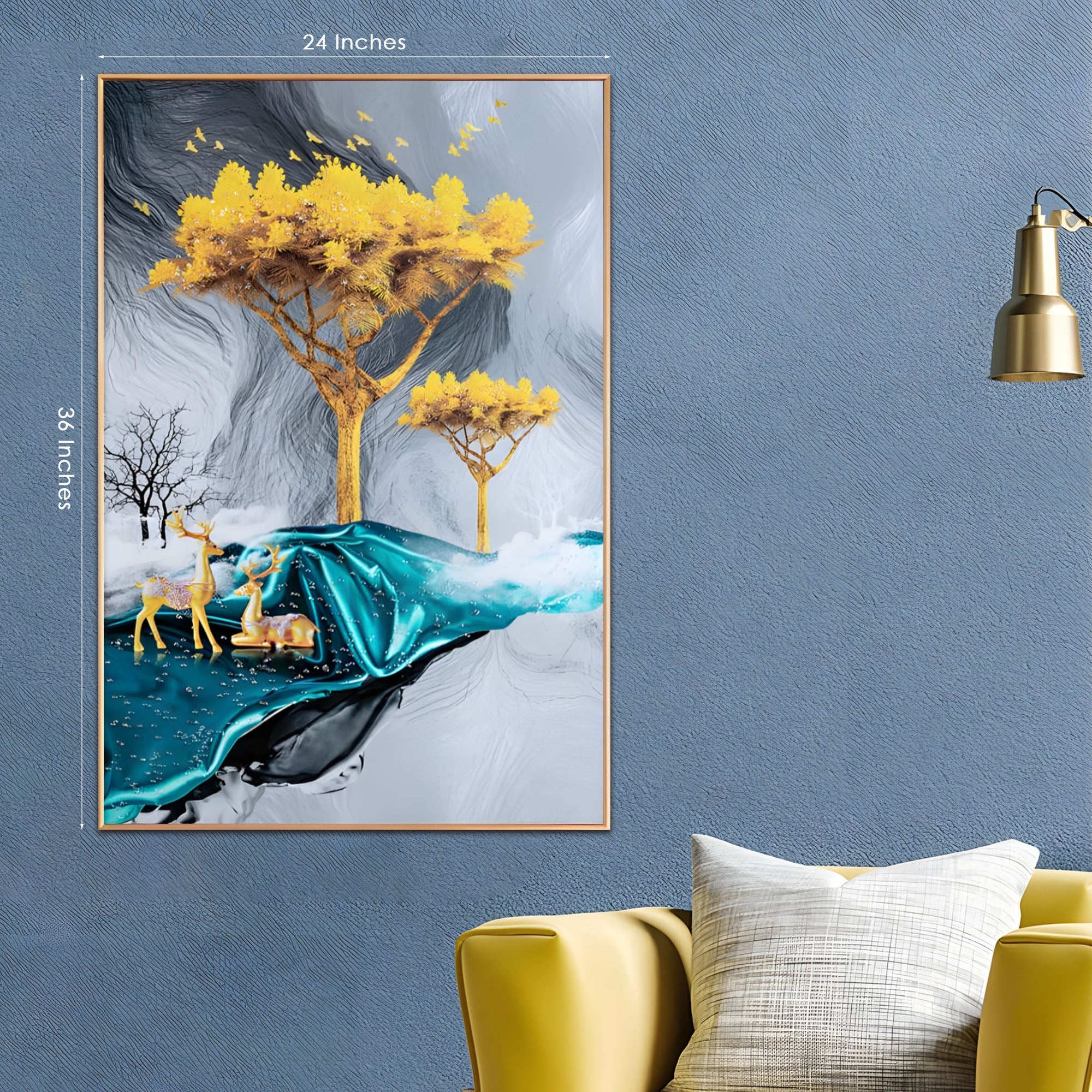 Golden Harmony – Crystal Glass Painting