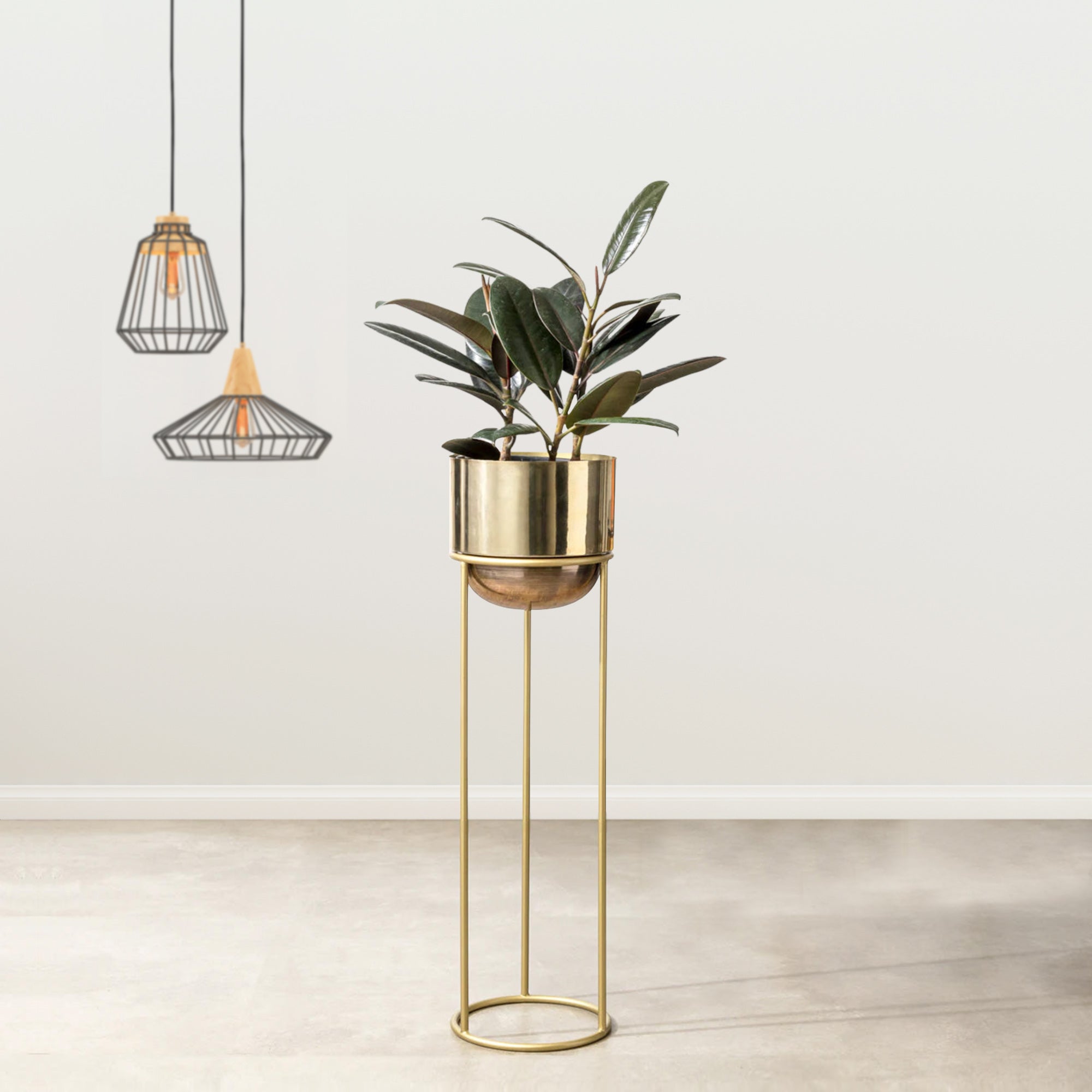 Modish Golden Finish - Medium Size Planter