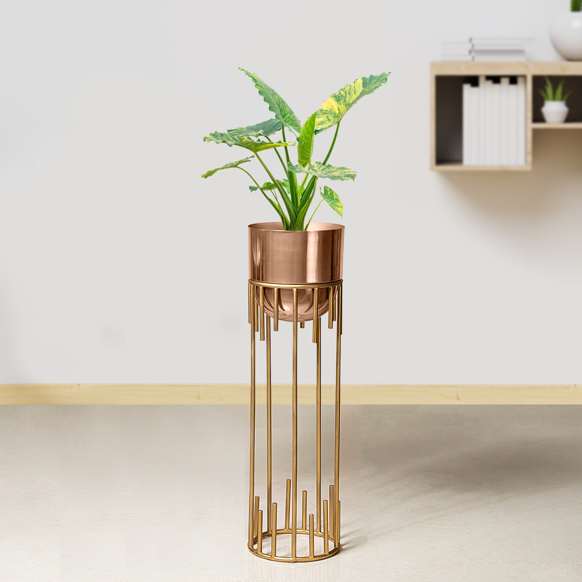 Dripping Luxury Metal Rose Gold Finish - Medium Size Planter