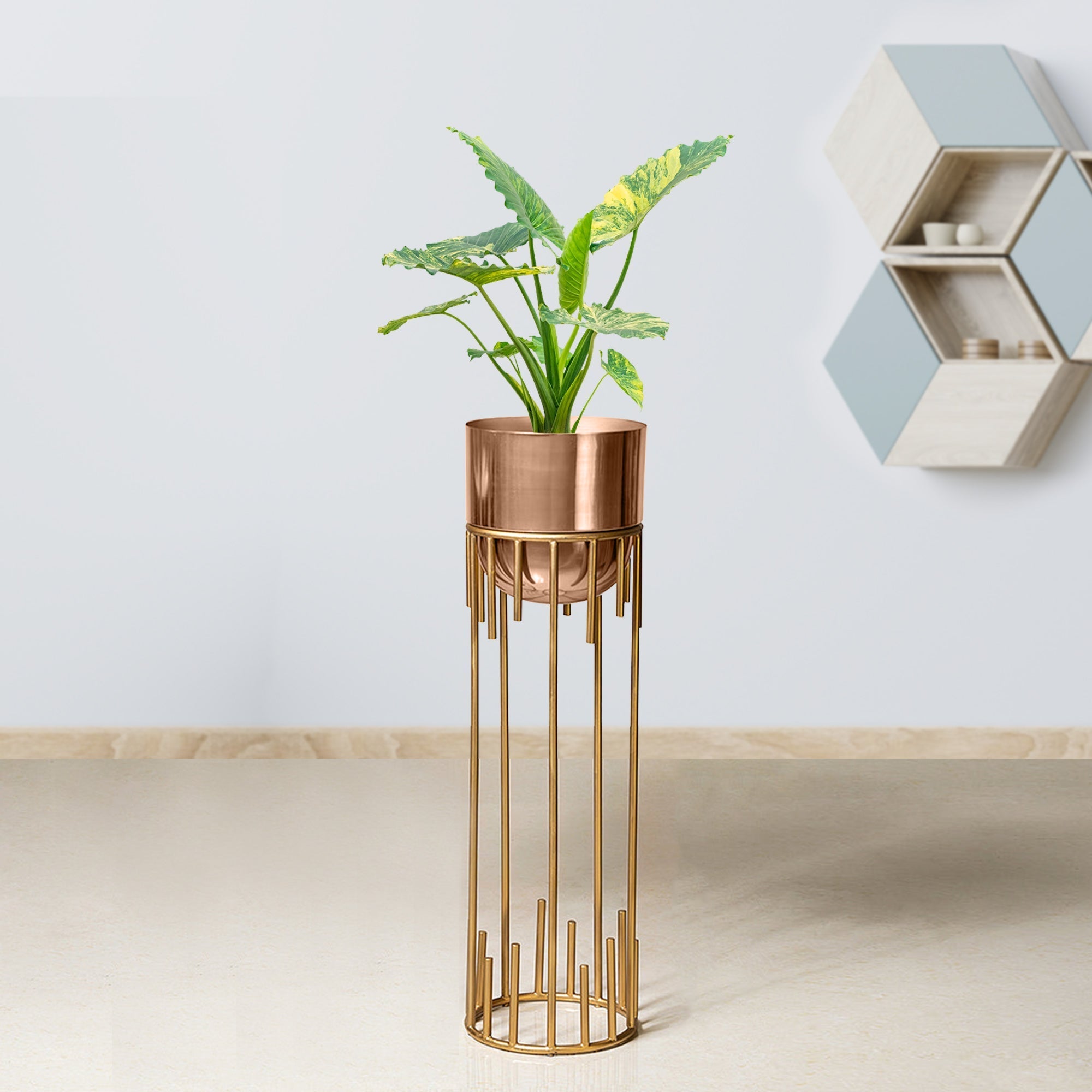 Dripping Luxury Metal Rose Gold Finish - Medium Size Planter