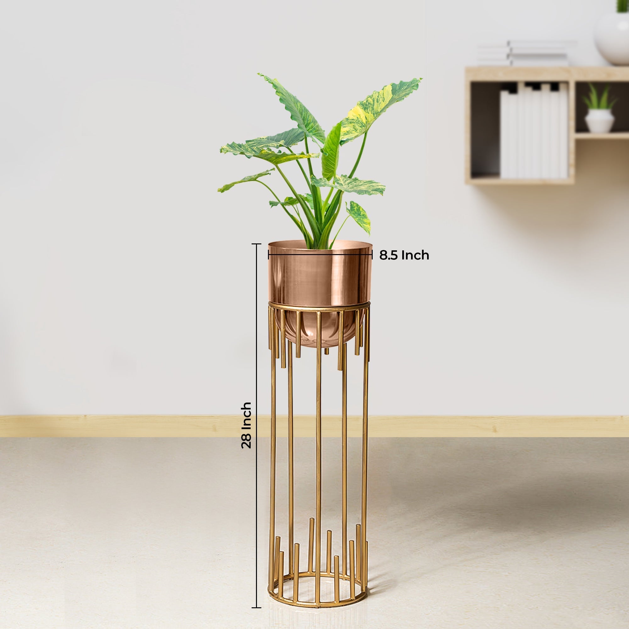 Dripping Luxury Metal Rose Gold Finish - Medium Size Planter