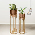 Dripping Luxury Metal Rose Gold Finish Planters Set of 2