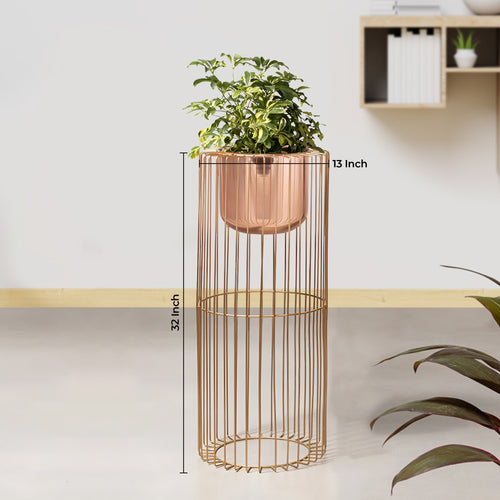 Botanic Couture Gold Stand & Rose Gold Pot - Large Size Planter