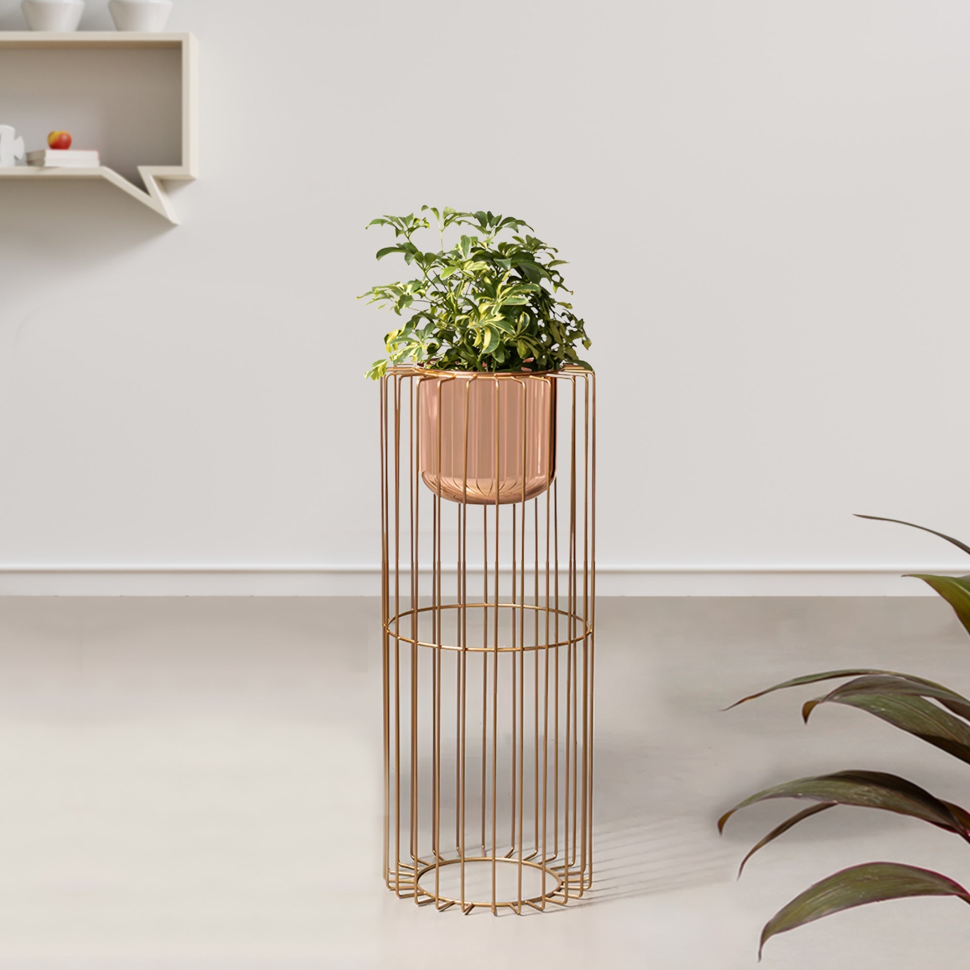 Botanic Couture Gold Stand & Rose Gold Pot - Medium Size Planter