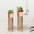 Artisan Arboretum Gold Stand & Rose Gold Pot Planters Set of 2