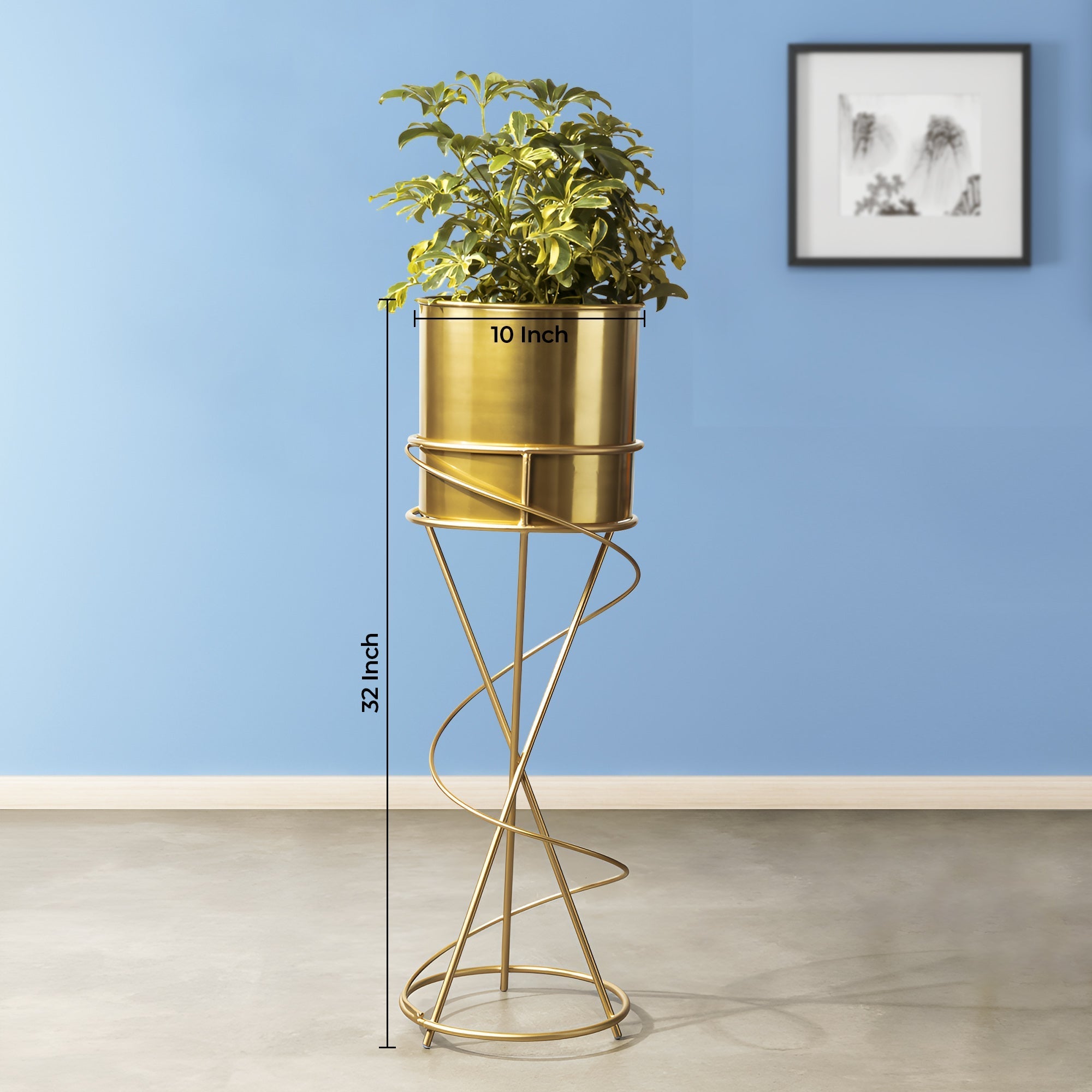 On Trend Abstract Golden Finish - Large Size Planter