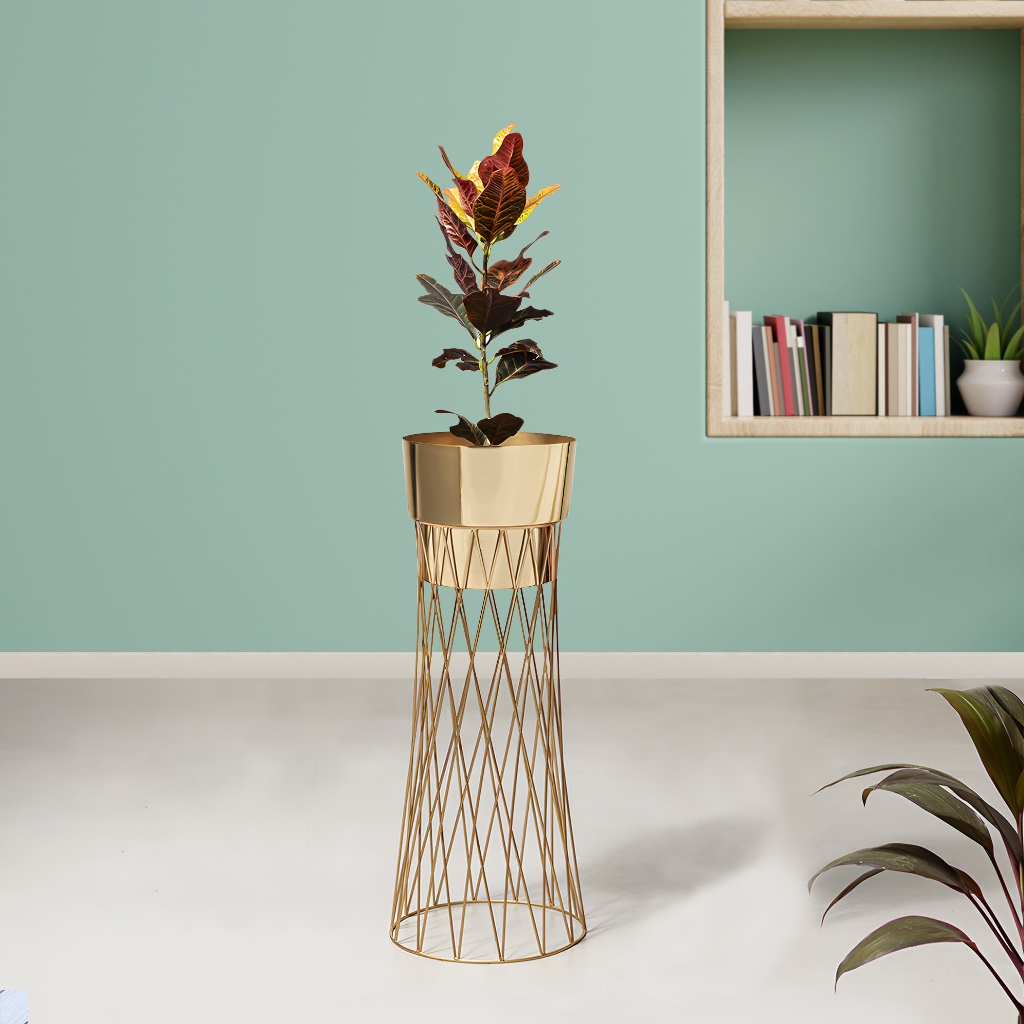 Zen Botanics Gold Stand & Gold Pot - Large Size Planter