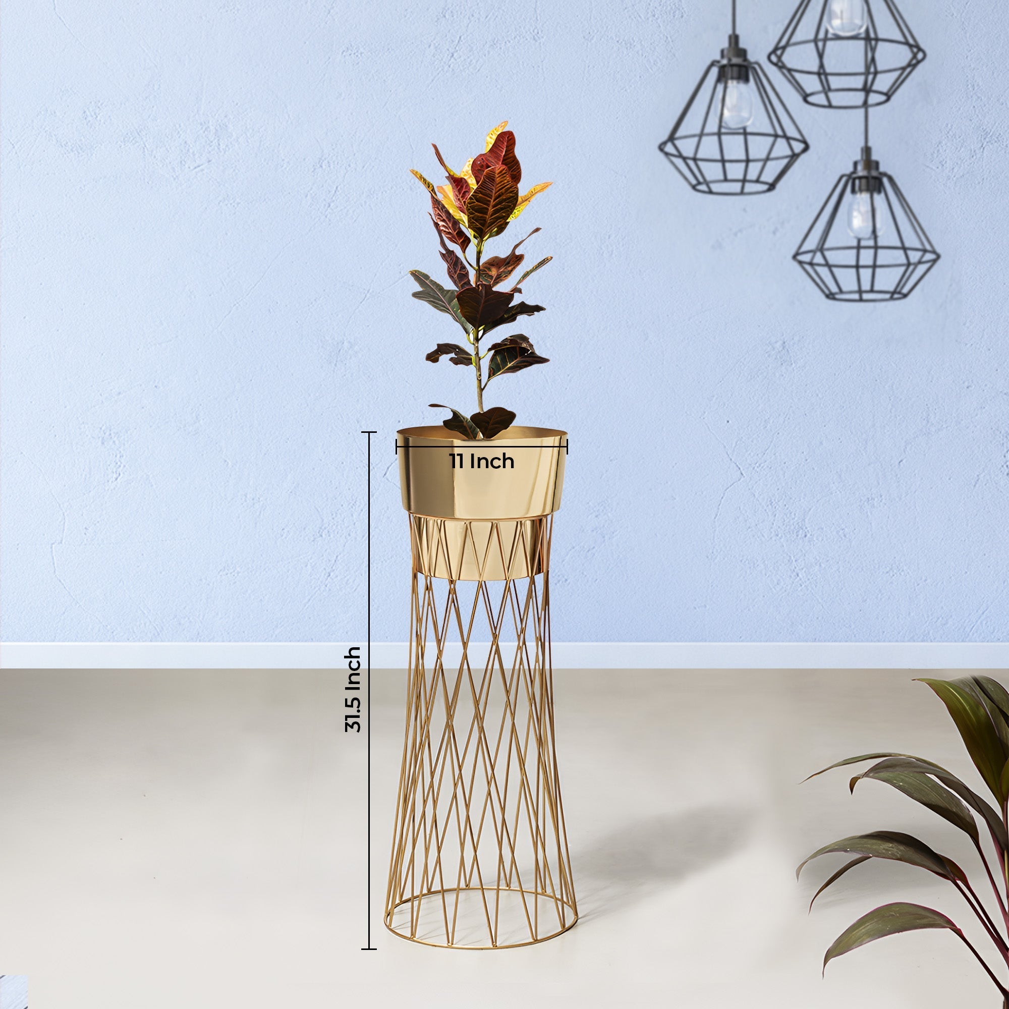 Zen Botanics Gold Stand & Gold Pot - Large Size Planter