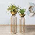 Urban Zen Golden Finish Planters Set of 2