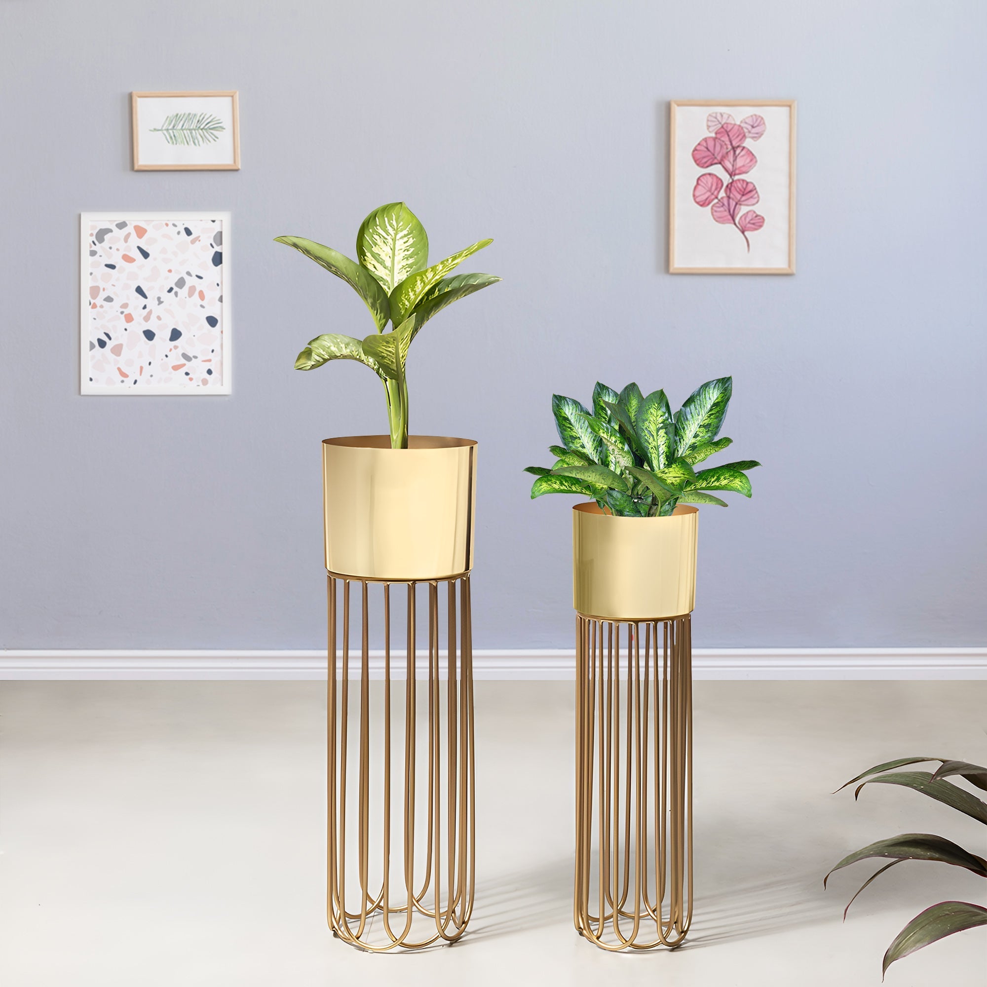 Artisan Arboretum Golden Finish Planters Set of 2