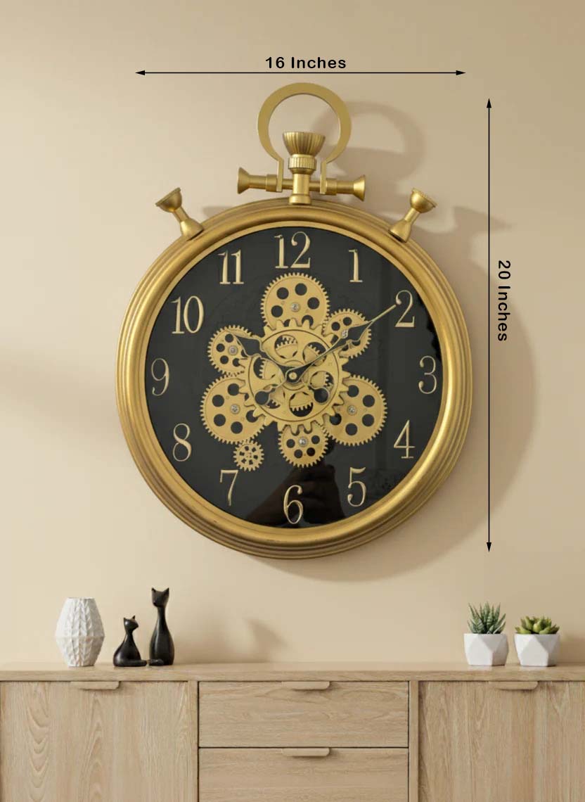 The Captain’s Timepiece Luxury Designer Wall Clock With Moving Gear Mechanism Buy Wall Clock Online