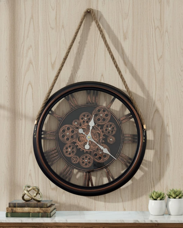 Rustic Hanging Moving Gear Wall Clock