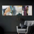 Abstract Mystical Mosaic Crystal Glass Premium Painting Set of 3