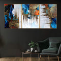 Aurora Spectrum Framed Crystal Glass Painting Set of 3