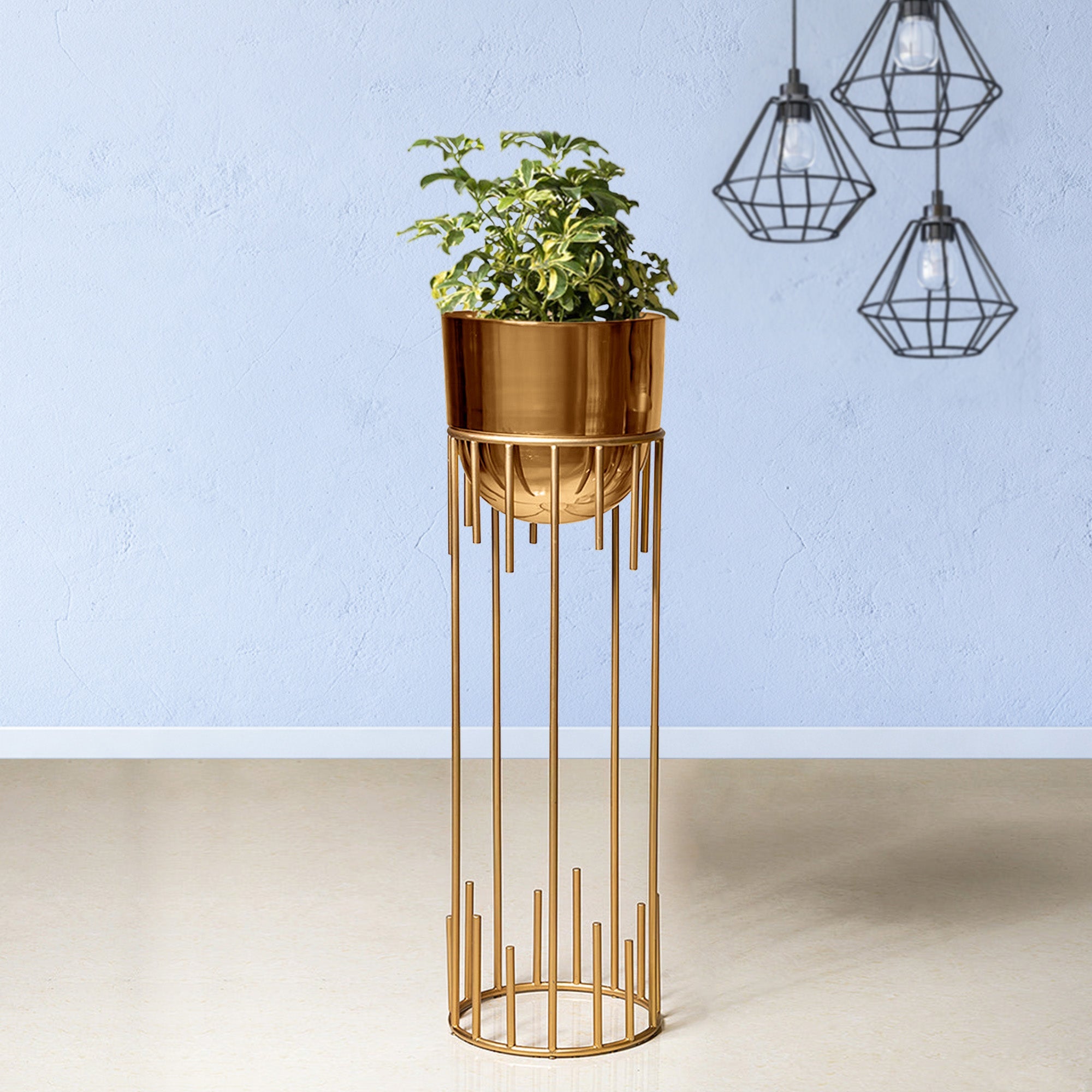 Dripping Luxury Metal Golden Finish - Large Size Planter