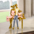 Golden Beloved Family Human Figurines Table Decorative Showpiece