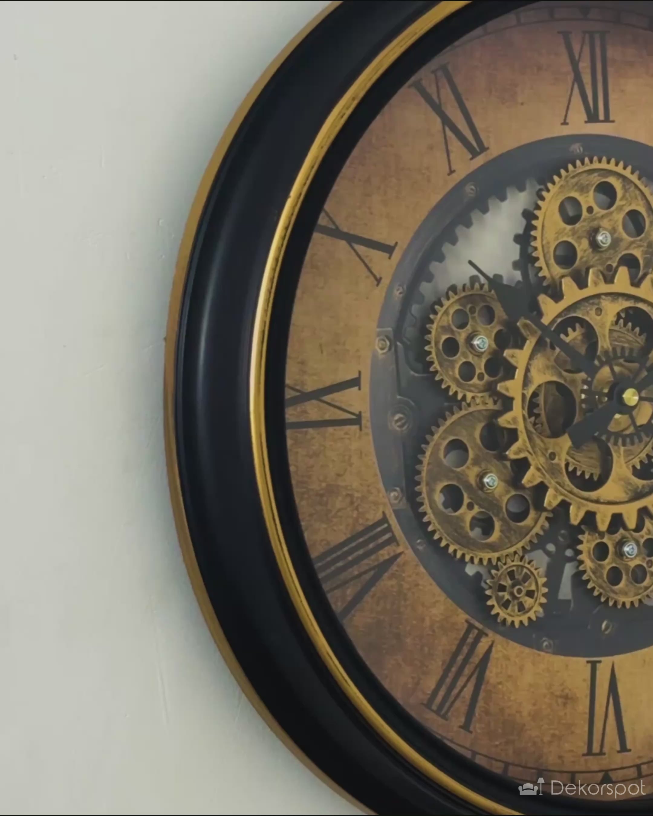 Milestone Marker Luxury Designer Wall Clock For Living Room With Moving Gear Mechanism Buy Wall Clock Online